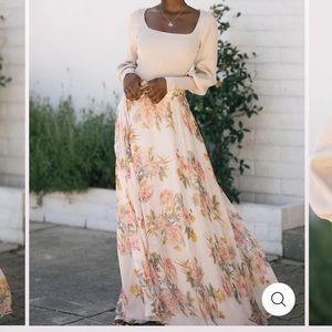 Morning lavender floral maxi skirt